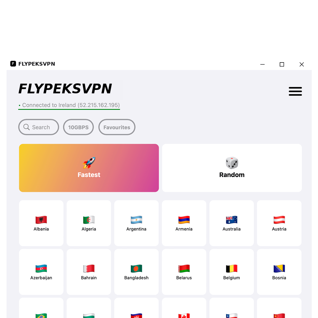Приложение FlypeksVPN для компьютера